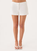 Yena Crepe Low Rise Shorts - White