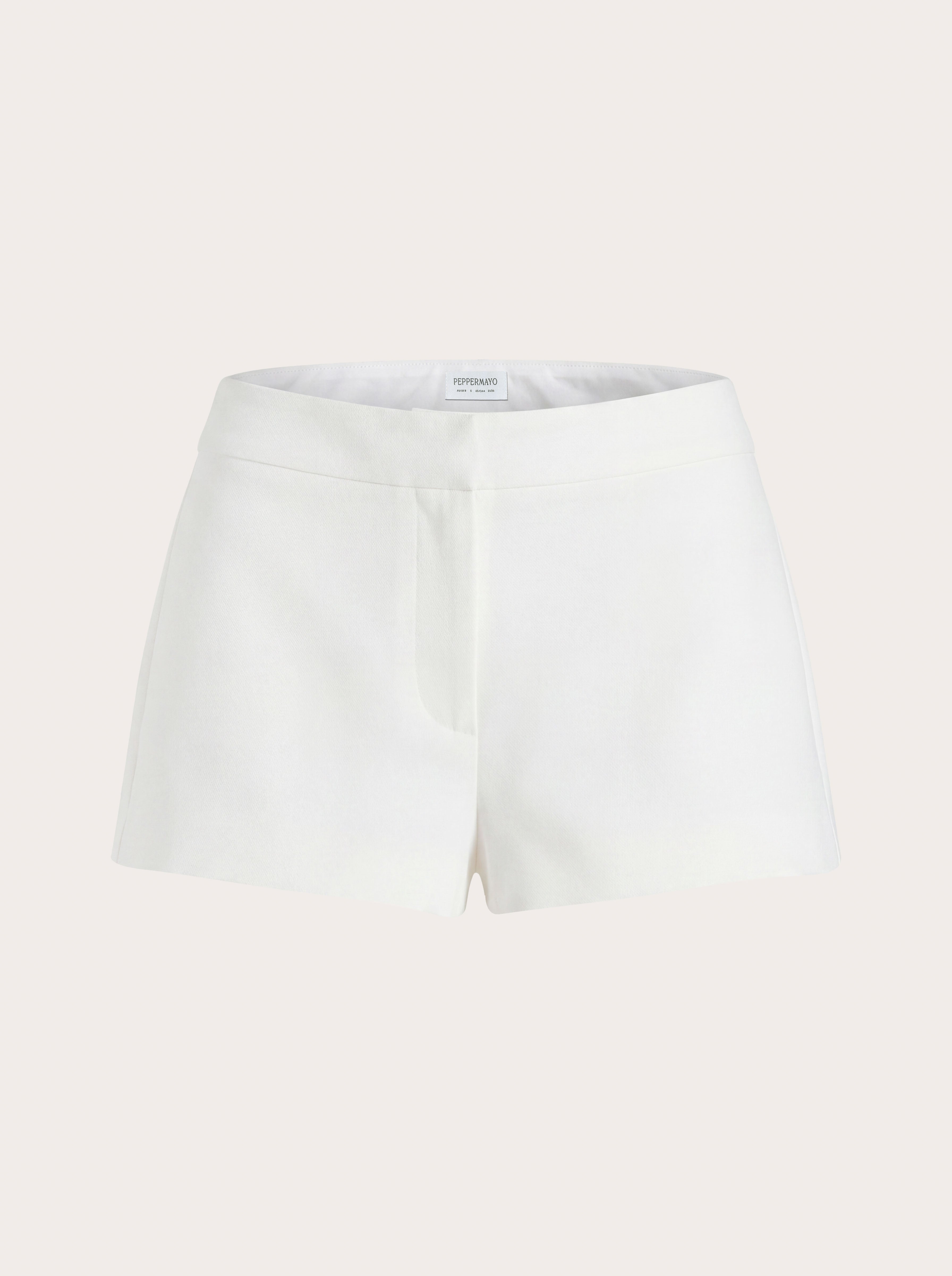 Yena Crepe Low Rise Shorts - White