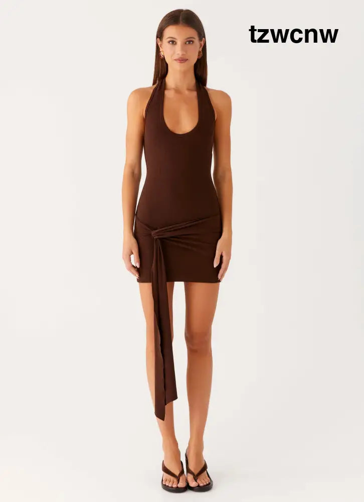 Vedetta Mini Dress - Chocolate
