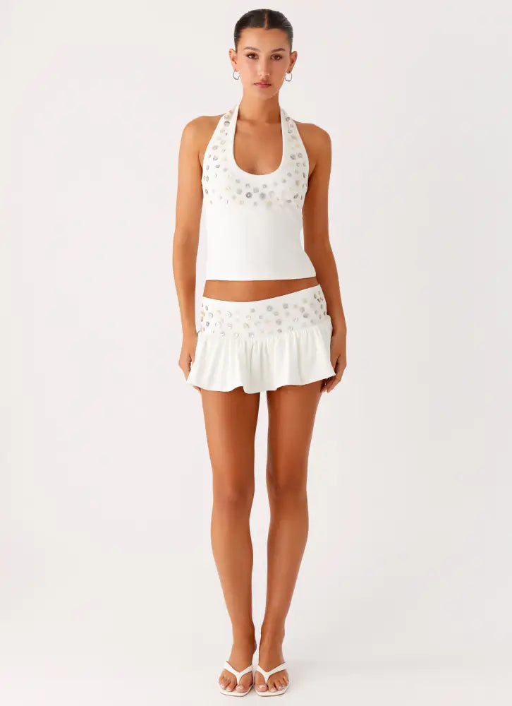 Vegas Nights Low Rise Skort - White - White / US