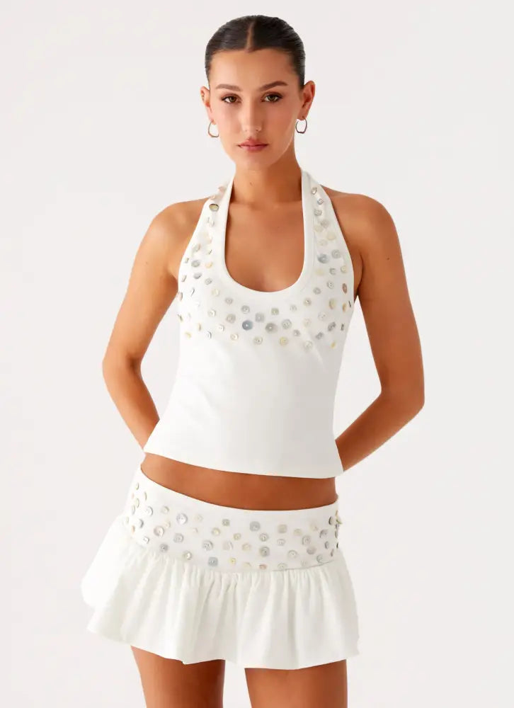 Vegas Nights Low Rise Skort - White - White / US